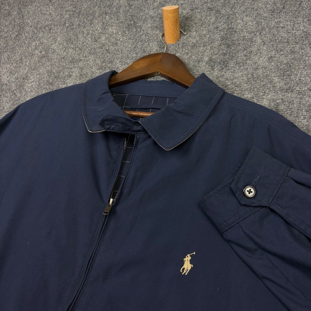 Polo Ralph Lauren Harrington Jacket Mens 2XB Navy Blue Full Zip Pony Logo 0683